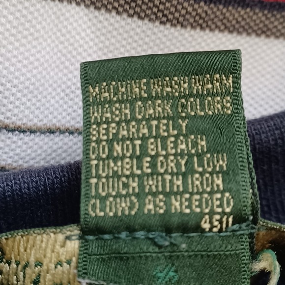 Knights of Round Table Polo Shirt Men L Striped Preppy Dadcore Golf Pickleball - Picture 7 of 8